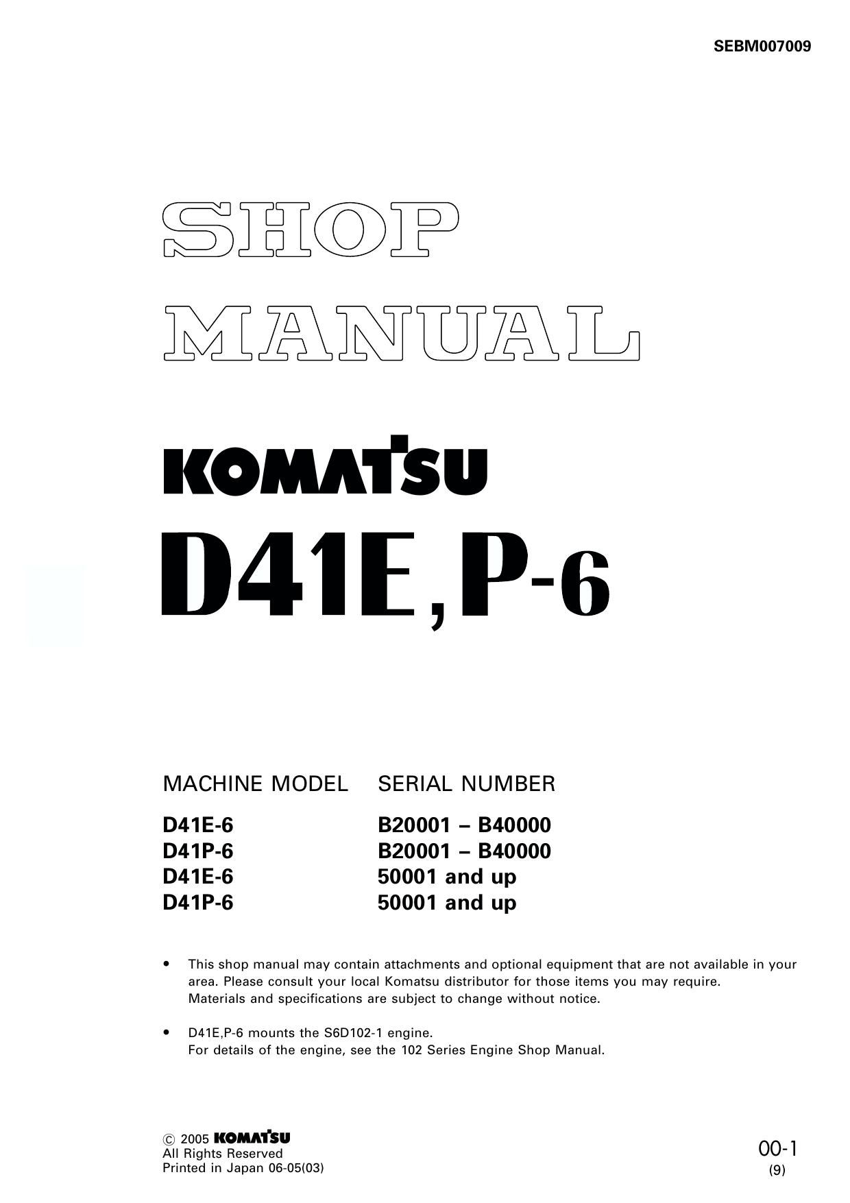 D41E-6  D41P-6 D41E-6 D41P-6 Shop Manual